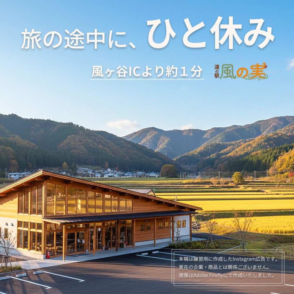 ドライブ途中の立ち寄り需要を意識した道の駅のInstagram広告